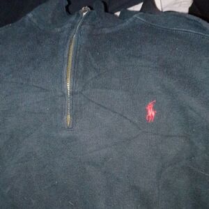 Polo by Ralph Lauren Men's Dark Green Half-Zip Sweater
